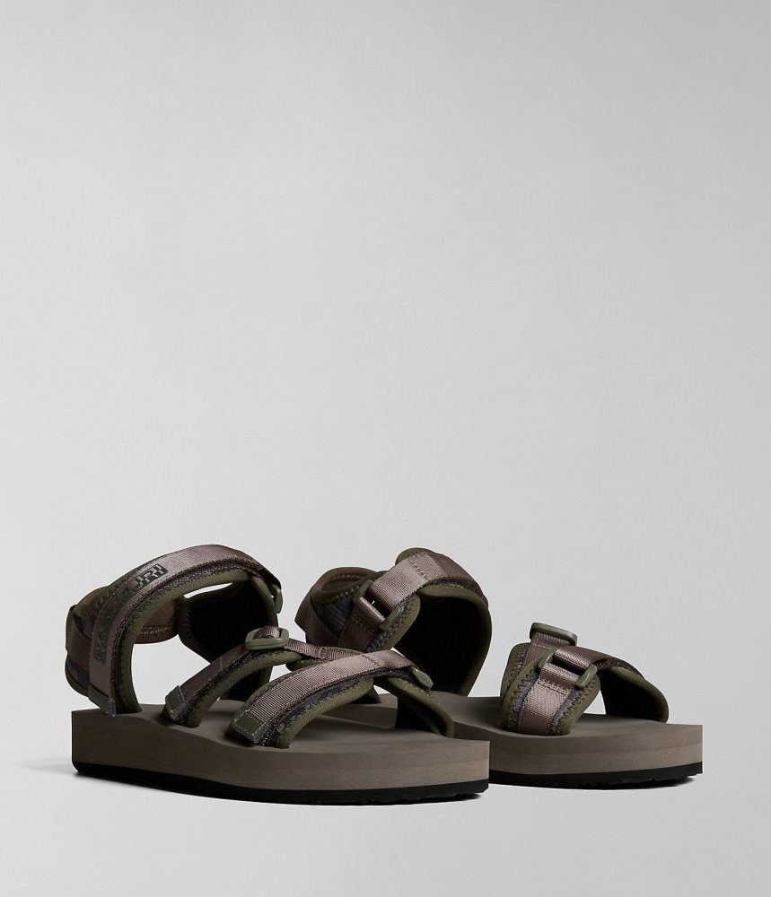 Napapijri Lark Camouflage Sandals Muške Sandale Multicolour | QVIM-32709