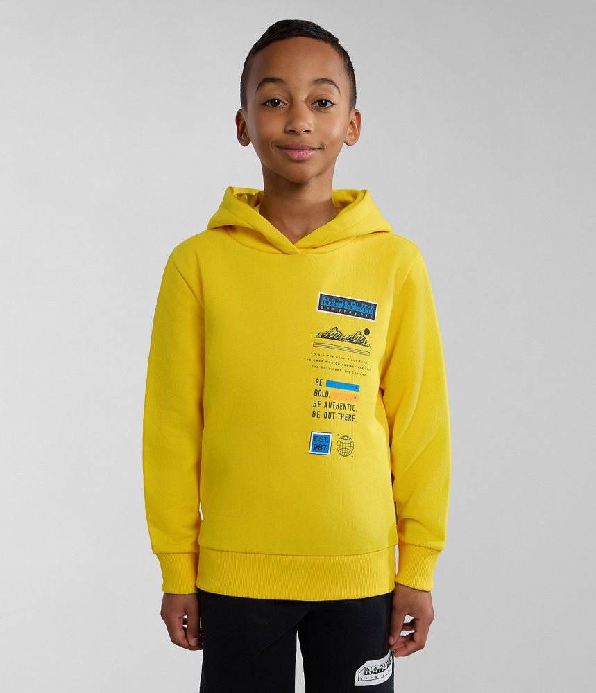 Napapijri Liard Hoodie (4-16 YEARS) Dječje Majica s Kapuljačom Žute | NDEO-58396