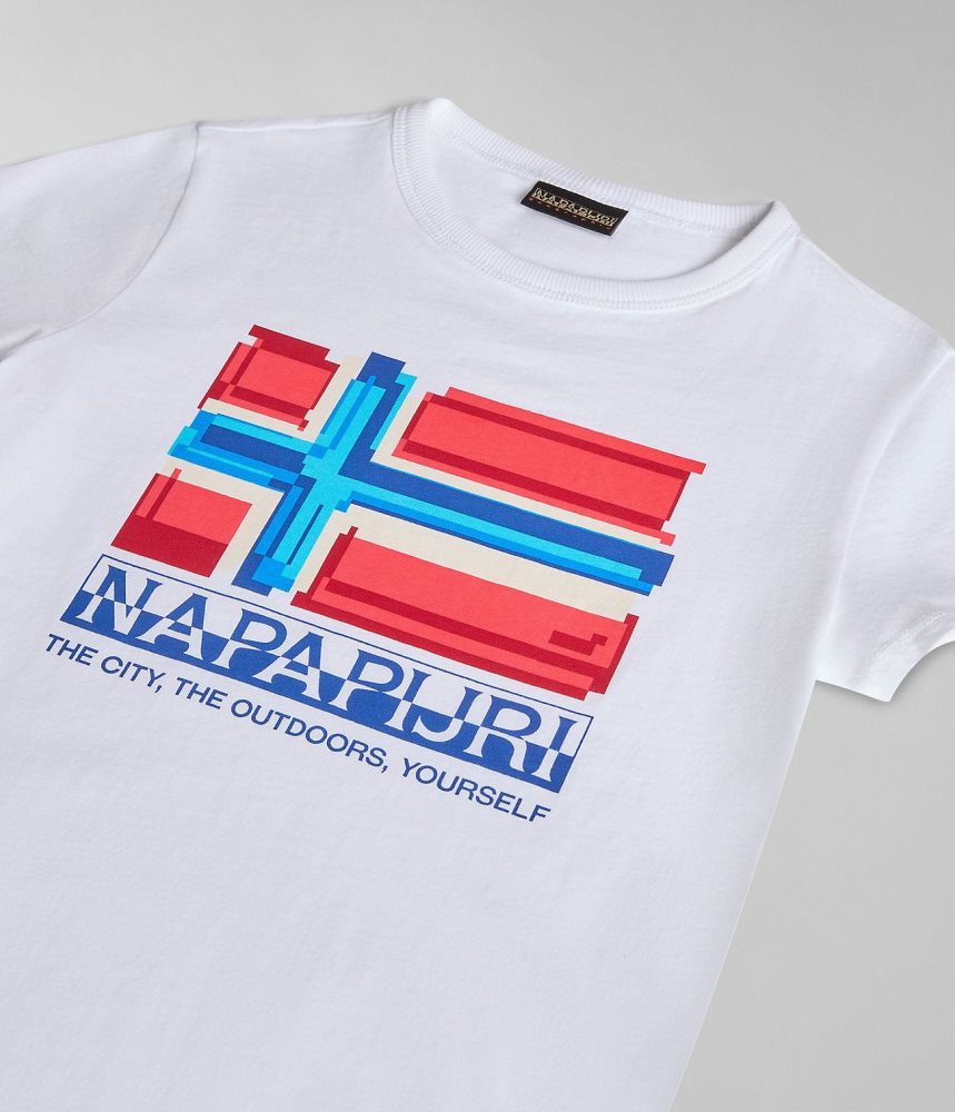 Napapijri Liard Short Sleeve T-Shirt (4-16 YEARS) Dječje Majice Bijele | PXDO-41935