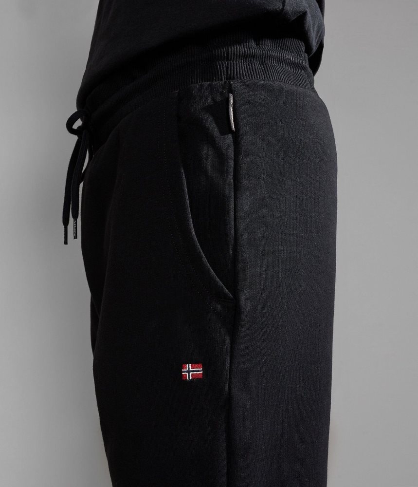 Napapijri Malis Fleece Trousers Muške Jogger Hlače Crne | KNVU-36792