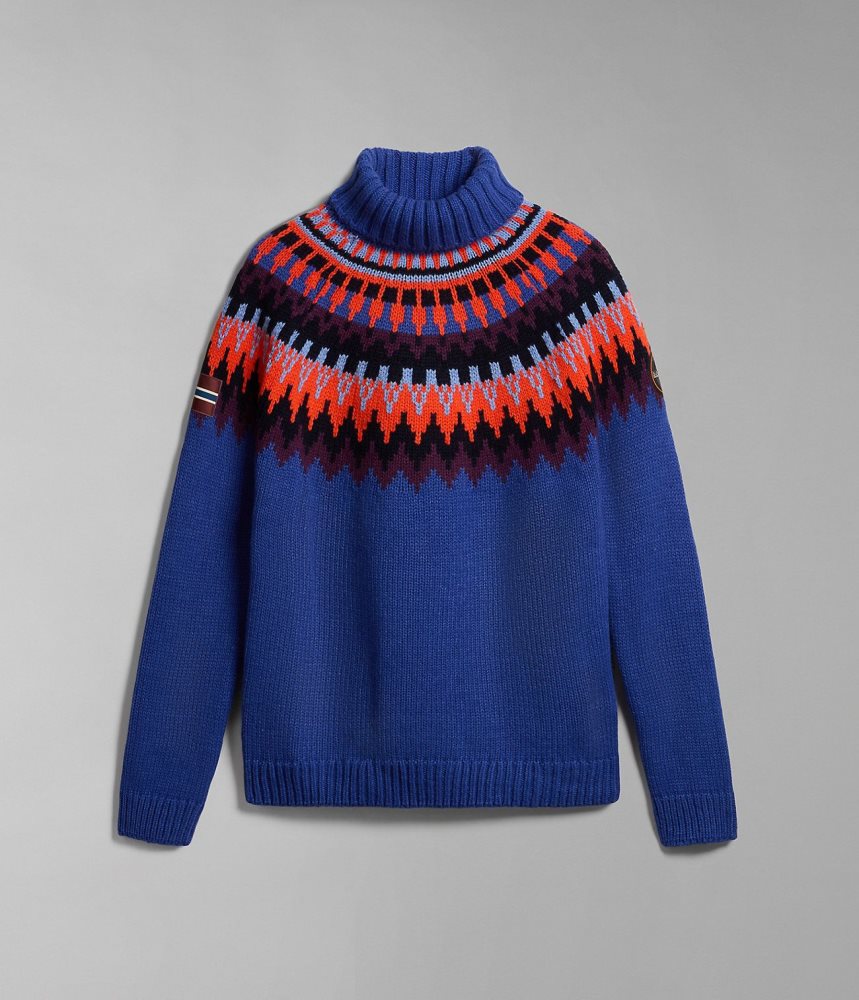 Napapijri Nathaniel Turtleneck Jumper Muške Skakači Plave | PDIU-04183