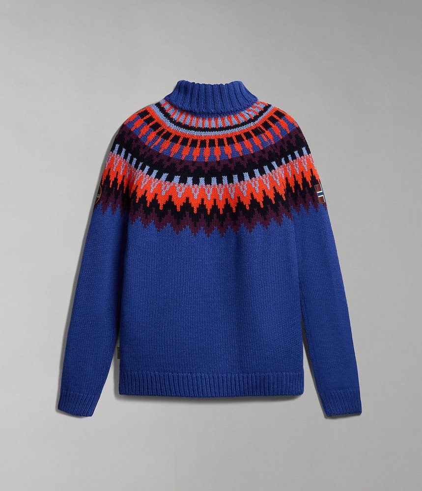 Napapijri Nathaniel Turtleneck Jumper Muške Skakači Plave | PDIU-04183