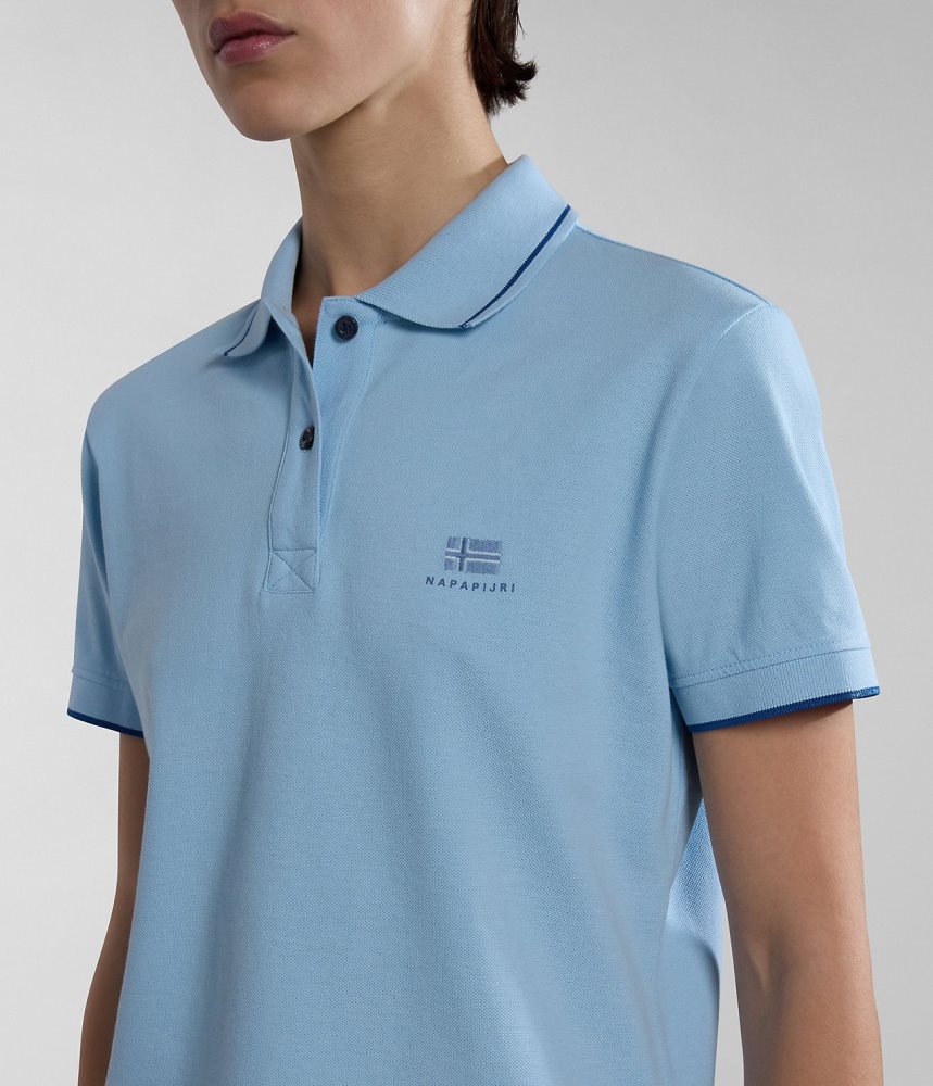 Napapijri Nina Short Sleeve Polo Shirt Ženske Polo Majice Svijetlo Plave | NPRK-83059