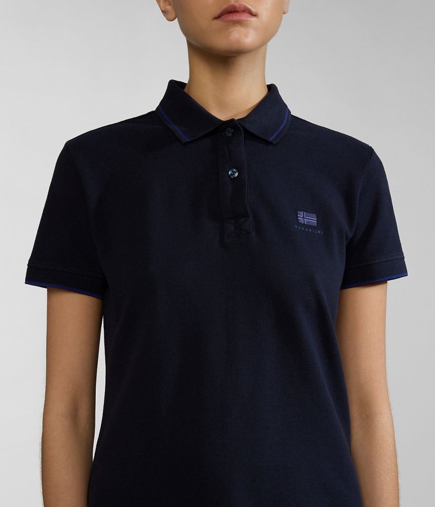 Napapijri Nina Short Sleeve Polo Shirt Ženske Polo Majice Tamno Plave | MWKZ-04968