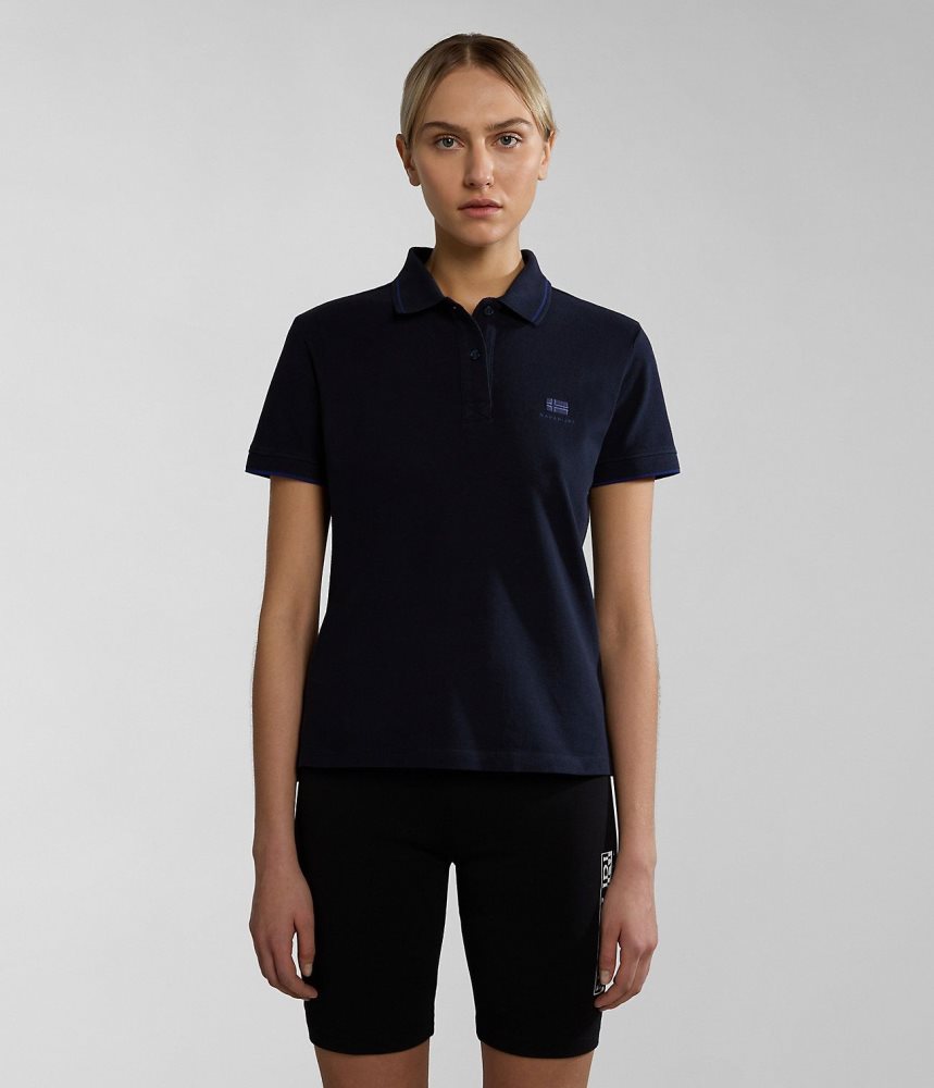 Napapijri Nina Short Sleeve Polo Shirt Ženske Polo Majice Tamno Plave | MWKZ-04968