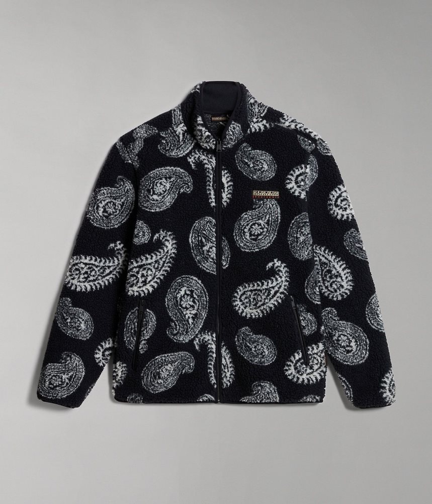 Napapijri Paisley Full-Zip Fleece Ženske Fleece Crne | GDIB-80753