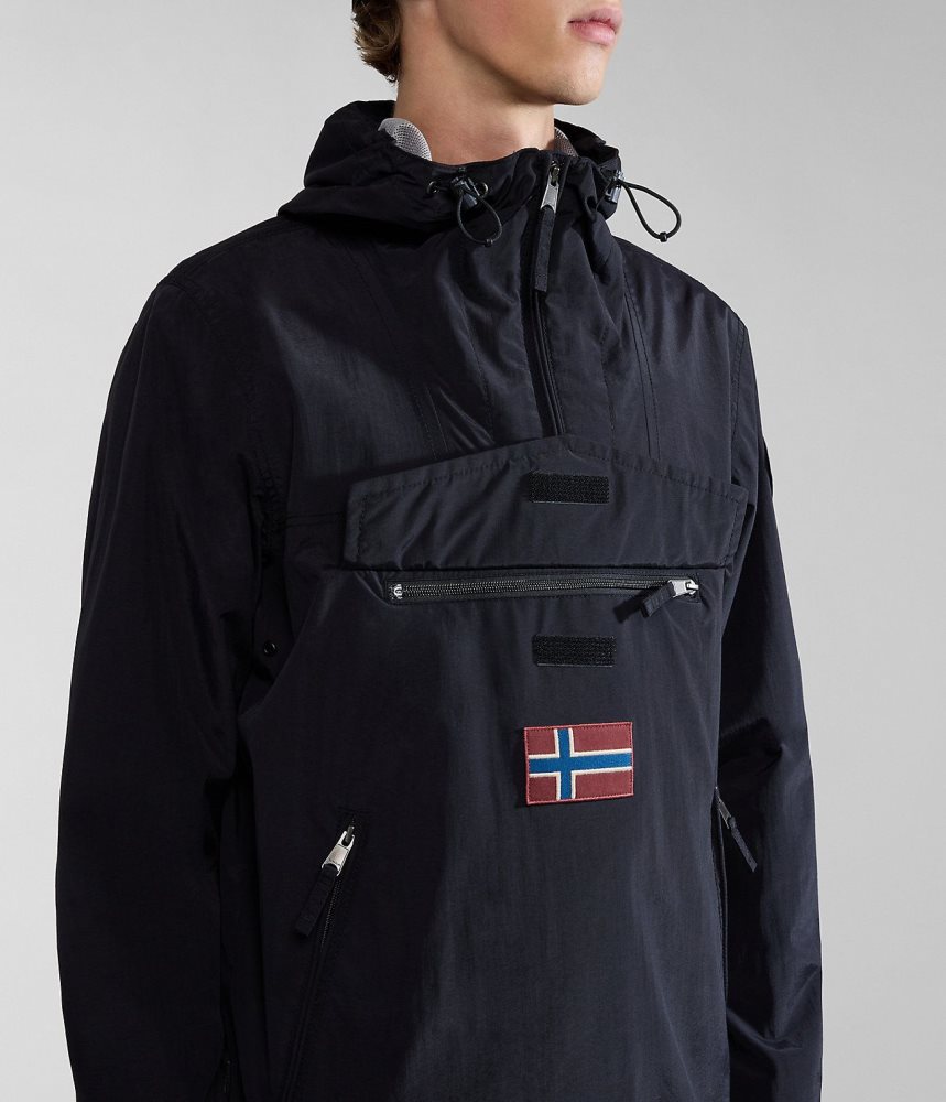 Napapijri Rainforest Pocket Summer Anorak Jacket Muške Anoraks Crne | BWST-34805