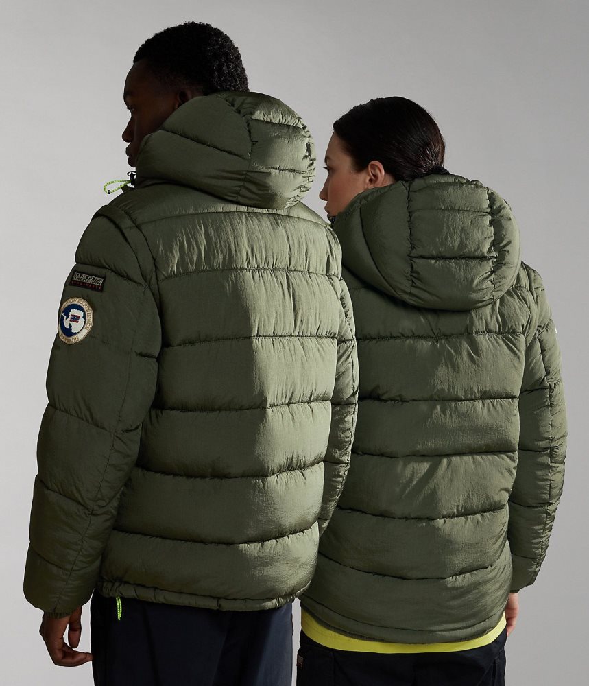 Napapijri Rick Puffer Jacket Muške Puffer Jakna Kaki Boja Zelene | LPSI-51342