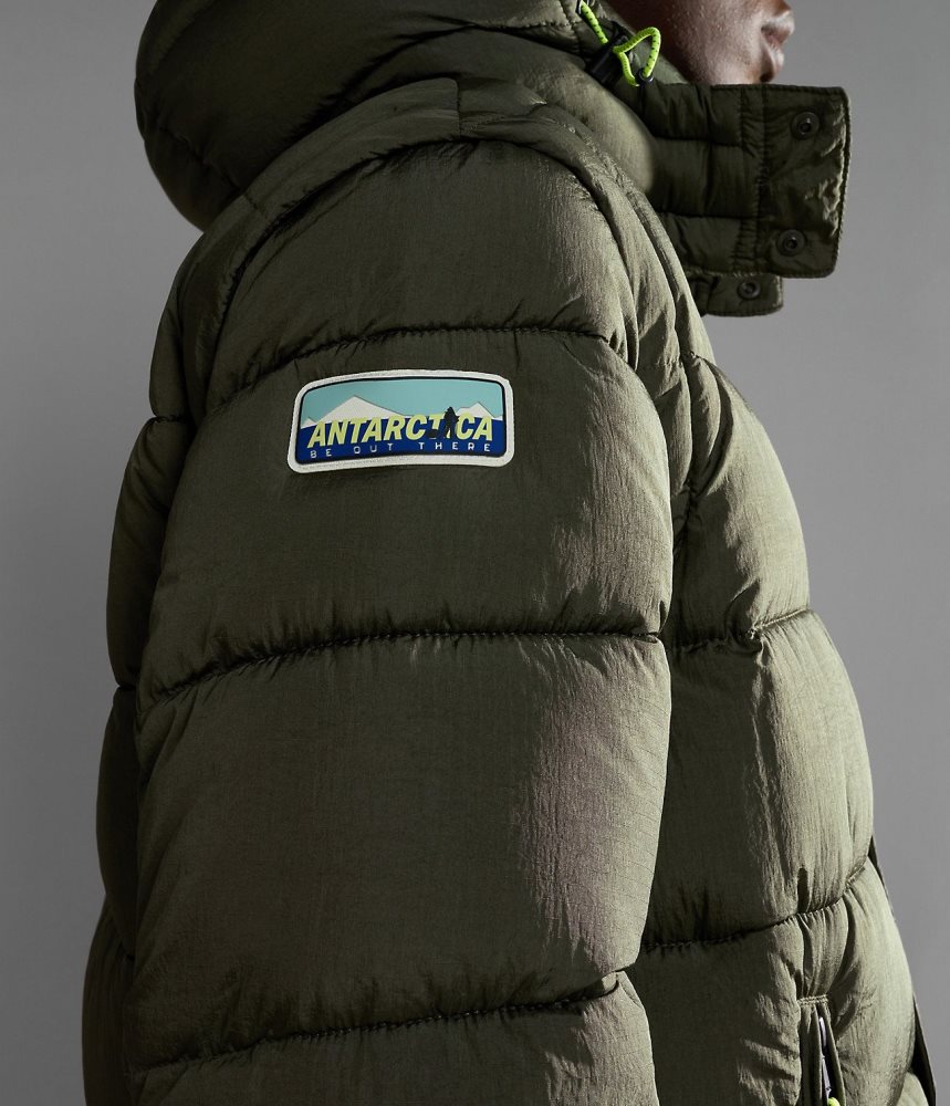 Napapijri Rick Puffer Jacket Muške Puffer Jakna Kaki Boja Zelene | LPSI-51342