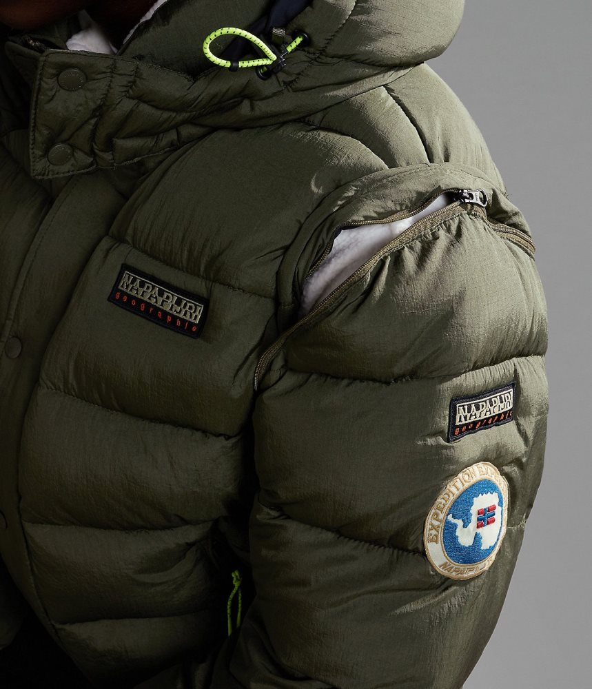 Napapijri Rick Puffer Jacket Muške Puffer Jakna Kaki Boja Zelene | LPSI-51342